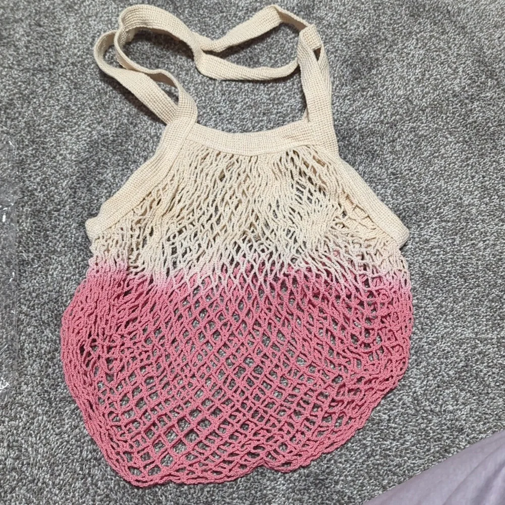 Camp Collection Dip Dyed Crochet Tote Bag NEW